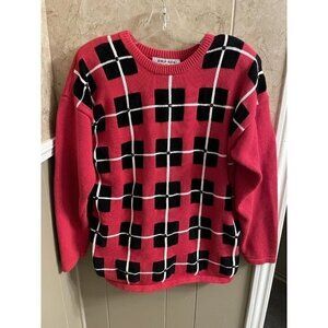 Vintage Richard Sport Red And Black Sweater Women’s Size Medium‎